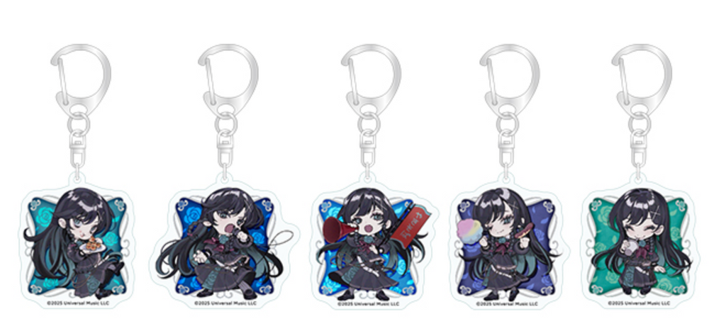 Ado round1 collaboration merchandise: A brand new, unopened box of all 5 trading acrylic keychains (limited-time and venue-specific items) One random, unopened original postcard included as a bonus for purchasing at the event