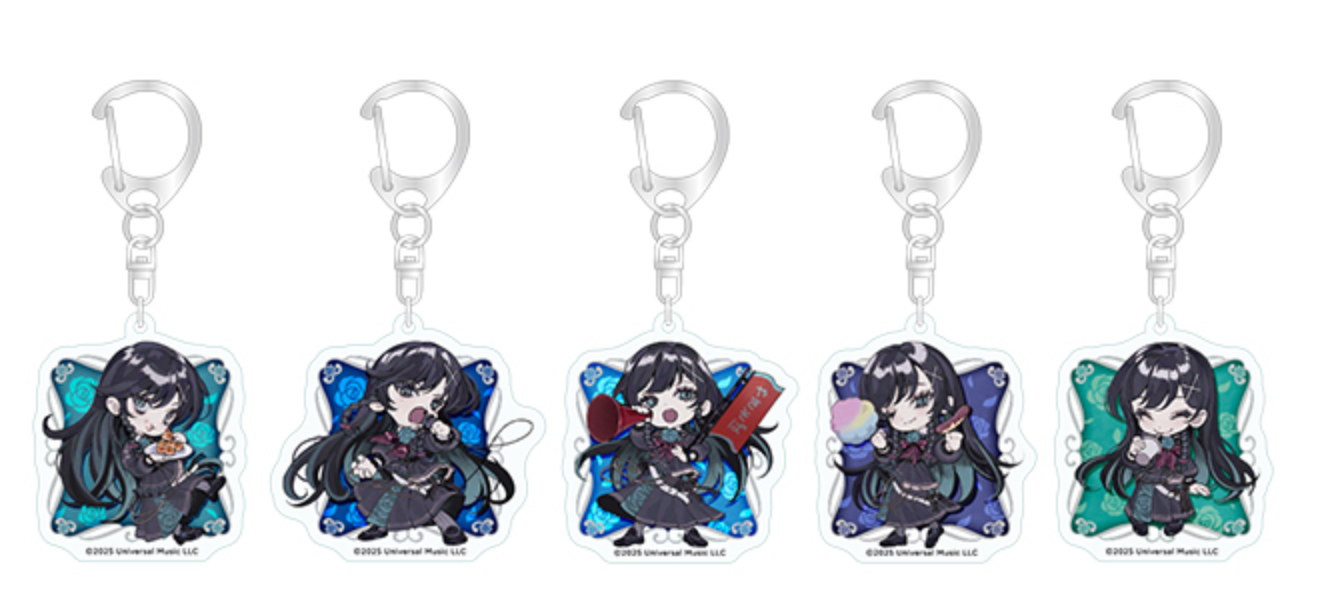 Ado round1 collaboration merchandise: A brand new, unopened box of all 5 trading acrylic keychains (limited-time and venue-specific items) One random, unopened original postcard included as a bonus for purchasing at the event