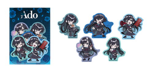 Ado round1 collaboration goods - new and unopened: 5 sticker sets (limited time/venue exclusive) and one randomly selected original postcard included as a bonus for purchasing at the event venue